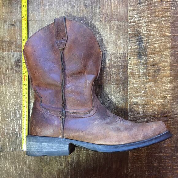 Ariat Rambler Mens Western Boot Antiqued Brown 9.5 D Leather Cowboy Square Toe - Picture 10 of 11